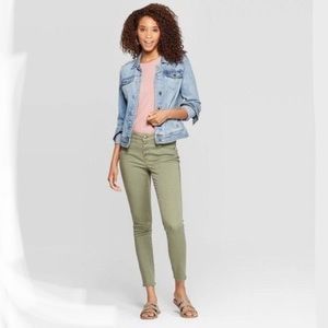 Banana Republic Sage Green High-Rise Premium Denim Skinny Jean